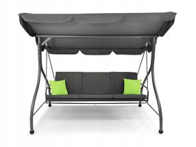 Lauko sūpynės Carolina, juodos, 125 cm x 220 cm x 166 cm