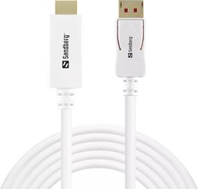 Kabelis Sandberg DisplayPort 1.4 - HDMI 4K@60Hz DisplayPort 1.4, HDMI, 2 m, balta