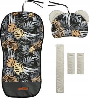 Įdėklas į vežimėlį Sensillo Deluxe Velvet, aukso/juoda/pilka, 5 vnt.