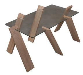 Kavos staliukas Kalune Design Roman Maxi, ąžuolo/šviesiai ruda, 92 cm x 57 cm x 41 cm