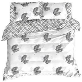 Patalynės užvalkalų komplektas Mijolnir Palma 143EPJ4408, baltas/pilkas, 200 x 220 cm