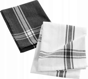  Virtuvinių rankšluosčių rinkinys Douceur d`Interieur Cuisiline, baltas/pilkas, 70 cm x 50 cm, 2 vnt.