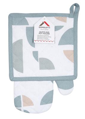 Puodkėlės ir pirštinės komplektas Domoletti PMM/G14086C, 18 cm x 31 cm, balta