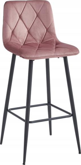 Baro kėdė Leobert Nado, matinė, juoda/rožinė, 32.5 cm x 43.5 cm x 104 cm