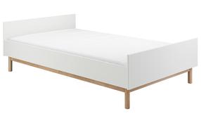 Lova viengulė Pinio Miloo, 120 x 200 cm, balta, be čiužinio, su grotelėmis