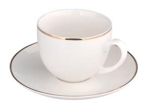  Puodelis su lėkštute Altom Bella ALT101004960, aukso/balta, 0.2 l