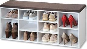 Batų lentyna Kesper, balta/ruda, 29.5 cm x 103.5 cm x 48 cm