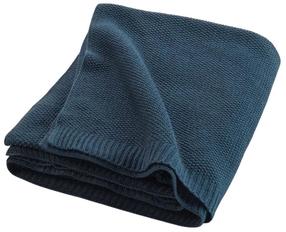 Lovatiesė Douceur d`Interieur Tricotine, mėlyna, 125 cm x 150 cm