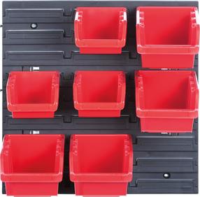 Įrankių lentyna su dėžutėmis Kistenberg KOR5, 40 cm x 11 cm x 40 cm, raudona/pilka