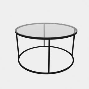 Kavos staliukas Kalune Design Berlin, juodas, 80 cm x 80 cm x 45 cm