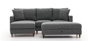 Kampinė sofa - lova Hanah Home Eva, pilka, kairinė, 195 x 210 cm x 82 cm