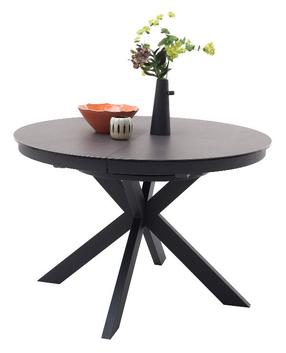 Valgomojo stalas išskleidžiamas MC Akcent Winnipeg, antracito/juoda, 120 - 160 cm x 120 cm x 76 cm