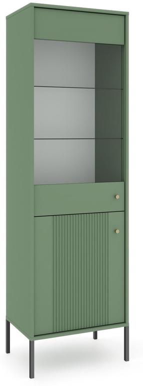 Spintelė - vitrina Iseo IS04, žalia, 39 cm x 54 cm x 180 cm