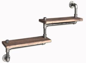 Sieninė lentyna Kalune Design BoruRaf 012, juoda/riešuto, 75 cm x 14 cm x 35 cm