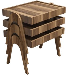 Žurnalinis staliukas Kalune Design Roma, riešuto, 32 - 40 cm x 40 cm x 54.3 - 61.8 cm