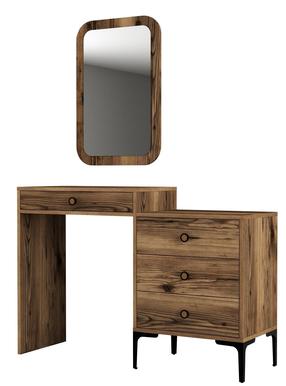 Kosmetinis staliukas Kalune Design Lizbon 546, riešuto, 40 cm x 124 cm x 84.7 cm, su veidrodžiu