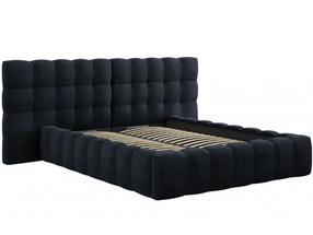 Lova dvigulė Micadoni Home Mamaia Velvet Double Headboard, 160 x 200 cm, tamsiai mėlyna, be čiužinio, su grotelėmis