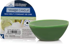 Vaškas, aromatinė Yankee Candle Wax Melt Vanilla Lime, 8 h, 22 g, Žalia