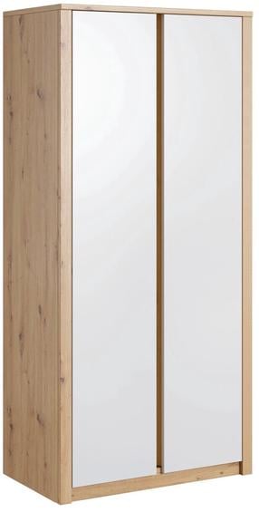 Spinta Gala Meble Malta S2D, ąžuolo/balta, 53 cm x 90 cm x 196 cm