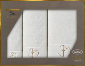  Vonios rankšluosčių rinkinys Ewa Minge Gaja, kreminė, 140 cm x 70 cm, 3 vnt.