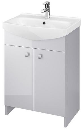 Vonios spintelė su praustuvu Cersanit Rubid, balta/pilka, 42 cm x 60 cm x 84 cm