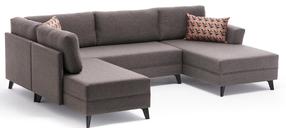 Kampinė sofa - lova Hanah Home Eris, ruda, kairinė, 300 x 157 cm x 78 cm