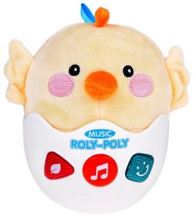 Muzikinė dėžutė, viščiukas Roly Poly, 16 cm, balta/geltona