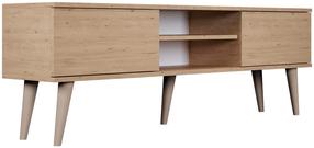 TV staliukas Kocot Kids Toronto, smėlio, 160 cm x 35 cm x 55.5 cm