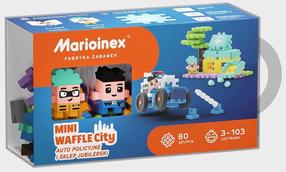 Konstruktorius Marioinex Mini Waffle Policijos automobilis ir juvelyrikos parduotuvė 905913, 80 vnt.