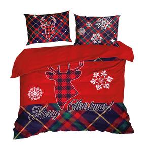 Patalynės užvalkalų komplektas Merry Christmas PTR-14, juoda/raudona/žalia, 200 x 220 cm