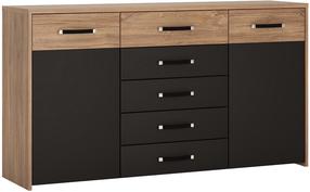 Komoda Home4you Monaco 77907, ruda/juoda, 155.5 cm x 40 cm x 86.5 cm