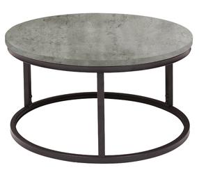 Kavos staliukas Home4you Brite, juodas/pilkas, 60 cm x 60 cm x 32 cm