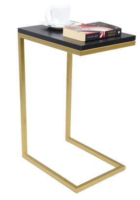 Kavos staliukas ADRK Spark, aukso/juodas, 40 cm x 30 cm x 62 cm