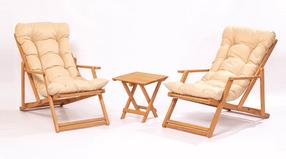 Lauko baldų komplektas Floriane Garden MY007, rudas/įvairių spalvų, 2 vietų