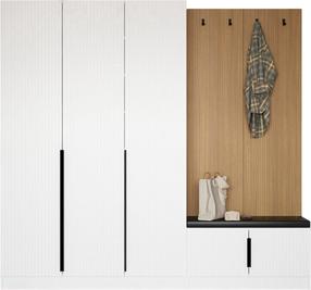 Prieškambario spinta Kalune Design Noah 8326, balta, 35 cm x 225 cm x 210 cm