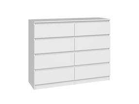 Komoda Malwa M8, balta, 120 cm x 40 cm x 97 cm