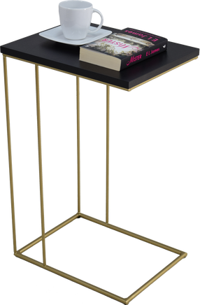 Kavos staliukas ADRK Dru, aukso/juodas, 40 cm x 30 cm x 62 cm