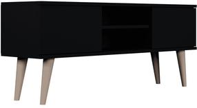 TV staliukas Kocot Kids Toronto, juodas, 120 cm x 36 cm x 55.5 cm