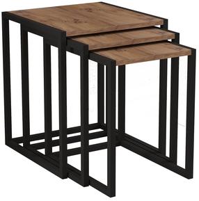 Kavos staliukų komplektas Kalune Design Tali, antracito/juoda, 34 - 44 cm x 45 cm x 46 - 52 cm, 3 vnt.