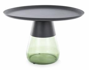 Kavos staliukas Tiffany B, juodas/žalias, 70 cm x 70 cm x 43 cm