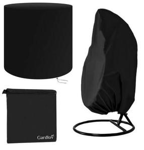 Lauko baldų uždangalas Gardlov 9169, juoda, 155 x 400 cm
