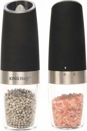 Prieskonių malimo mašinėlė KingHoff KH-1618, skaidri/sidabro/juoda, 2 vnt.