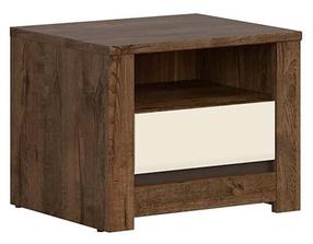 Naktinis staliukas Ruso S407-KOM1S-DARL/PEP, ruda/smėlio, 54.5 cm x 45.5 cm x 43.5 cm