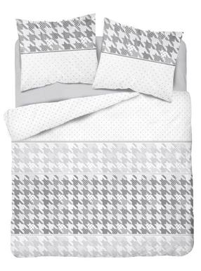 Patalynės užvalkalų komplektas PCB-164, baltas/pilkas, 200 x 220 cm
