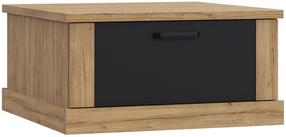 TV staliukas Forte Kaszimiro, ąžuolo/juoda, 85 cm x 85 cm x 43.4 cm