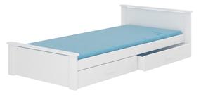 Vaikiška lova viengulė ADRK Aldex, balta, 90 x 200 cm, su patalynės dėže, su čiužiniu