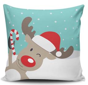 Kalėdinė dekoratyvinė pagalvėlė Mioli Decor, mėlyna/įvairių spalvų, 43 cm x 43 cm