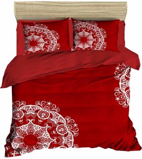 Kalėdinis patalynės užvalkalų komplektas Mijolnir 178PRL1171, baltas/raudonas, 160 x 220 cm