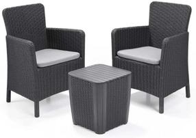 Balkono baldų komplektas Keter Trenton, pilkas, 2 vietų