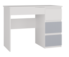 Rašomasis stalas su stalčiais Mijas Arteso Right, baltas/šviesiai mėlynas
